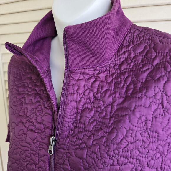 New Zelos Puffer Vest Women's 1X Zip Up Lightweight Pockets Violet Plum - Picture 5 of 14